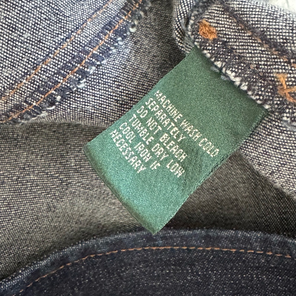 Lauren Jeans Co Ralph Lauren Jeans Dark Blue Straight Leg Denim Trousers Size 16 - Picture 5 of 10
